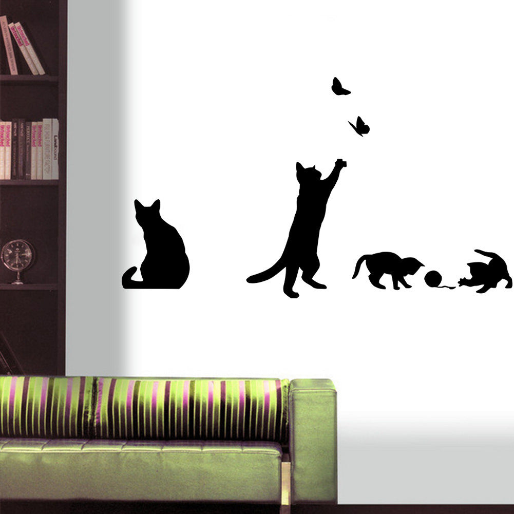 Newly Released at Buy Center: Cat Scratching Butterfly Living Room Bedroom Background Decorative Painting Wall Sticker