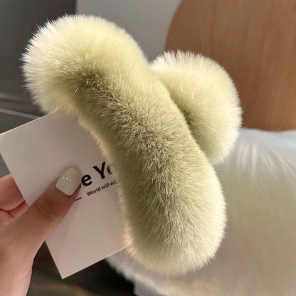 Véritables poils de lapin Rex, nouvelle jolie coiffe en peluche, griffe pour cheveux