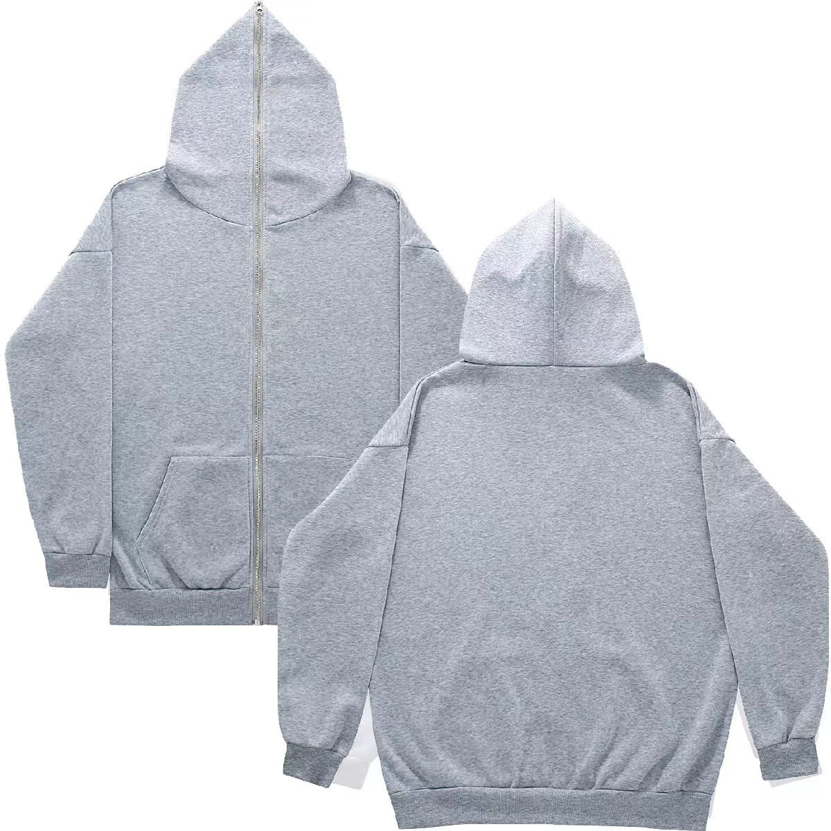 Fresh on the Scene at Buy Center: Men's And Women's Sparkling Style Zipper Cardigan Hoodie Plus Size 4 Light Gray