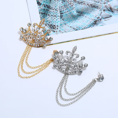 Broche couronne de mode corsage en diamant