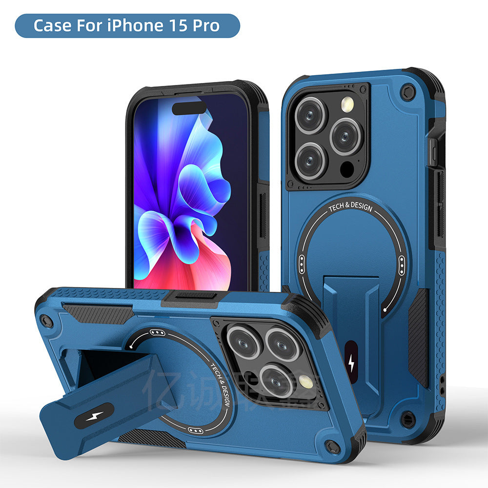 Just Arrived at Buy Center: 15 Phone Case Bundesliga Magnetic IPhone14Plus Invisible Bracket Sapphire Blue