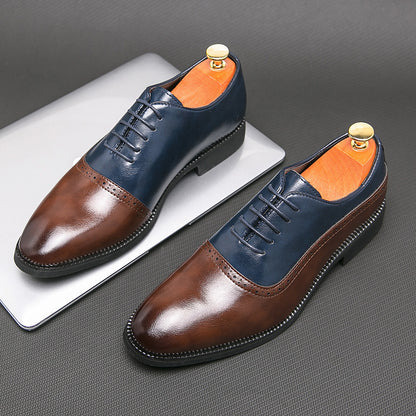 Fresh Arrivals at Buy Center: Men's Business Double Color Block Leather Shoes