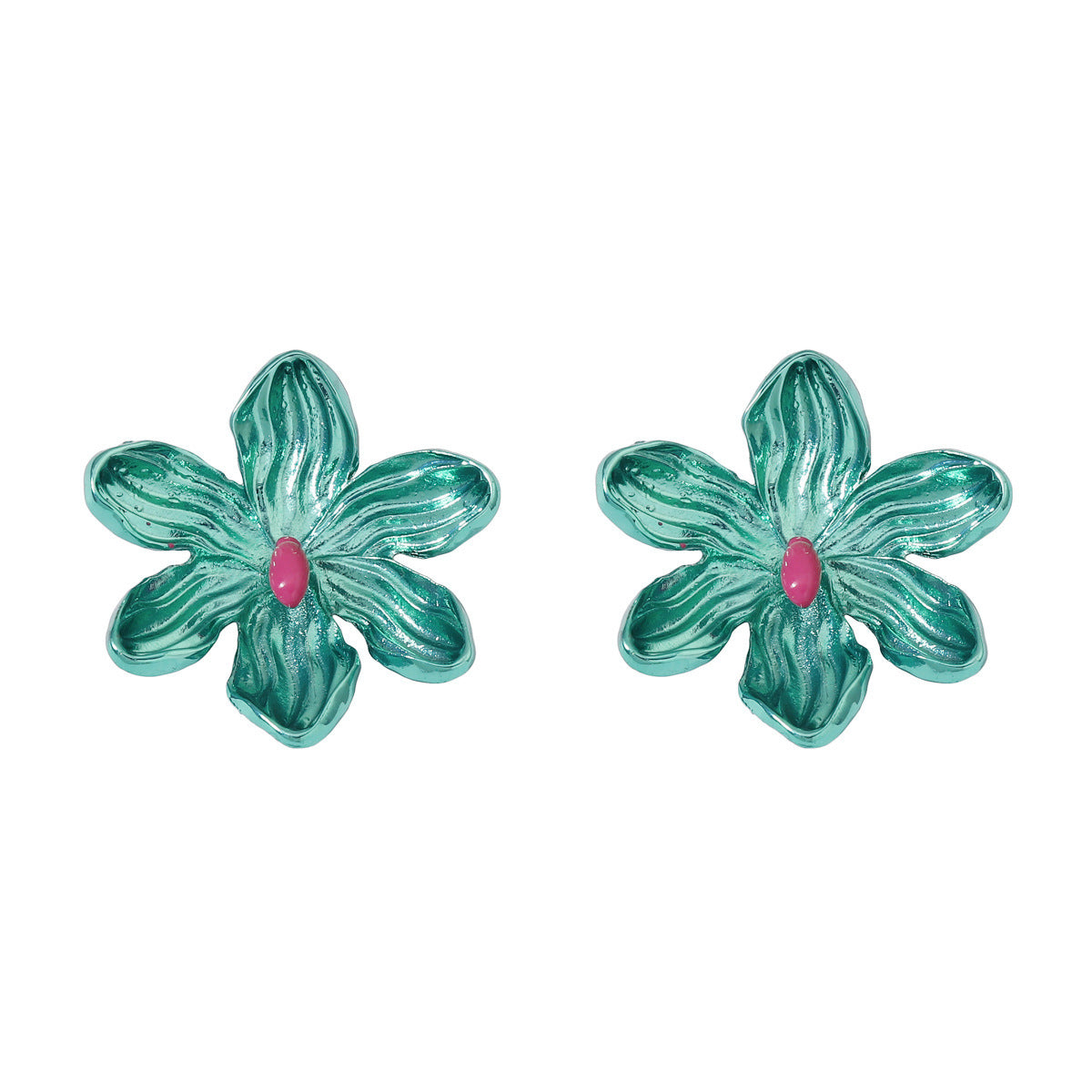 Buy Center Excellence-Oil-spot Glaze Flowers Trendy Fashion Special-interest Earrings Peacock Green