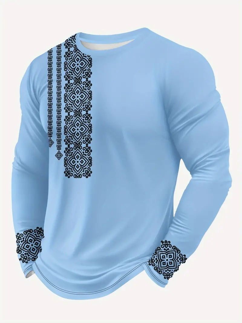 Camiseta de manga larga de estilo único y moderno de primavera y otoño para hombre