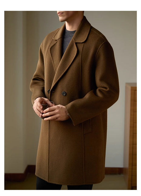 Double-sided Woolen Coat Men's Mid-length Woolen Thick Coat Buy Center