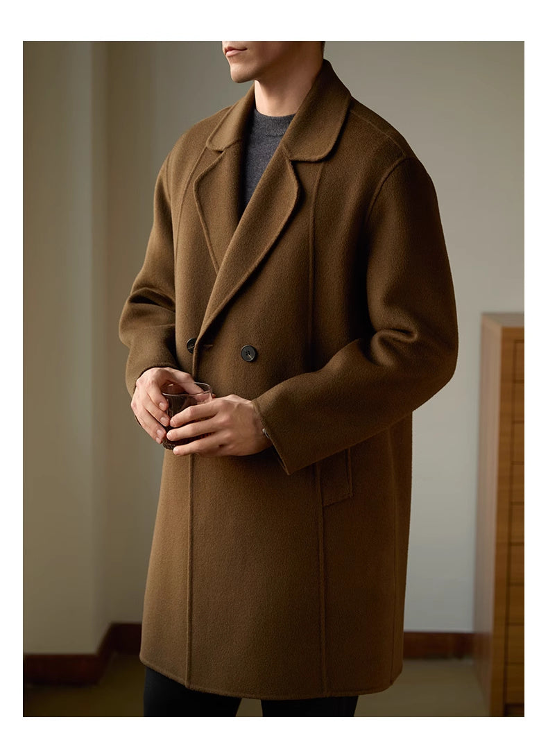 Double-sided Woolen Coat Men's Mid-length Woolen Thick Coat Buy Center