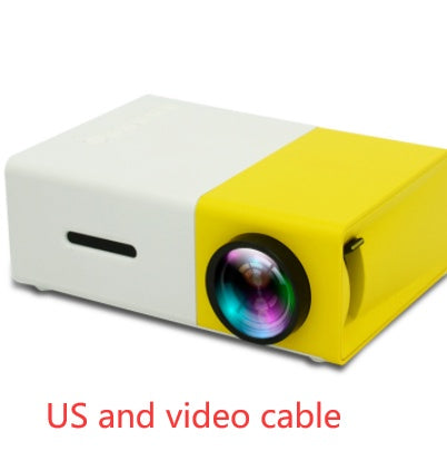 Portable Projector 3D Hd Led Home Theater Cinema HDMI-compatible Usb Audio Projector Yg300 Mini Projector US and video cable