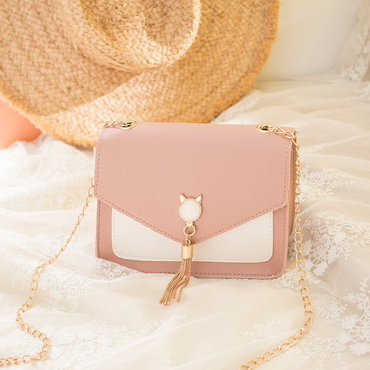 Small Crossbody Bags For Women Cat Lock Chain Messenger Bags Pink