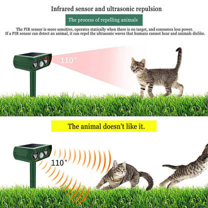 Ultrasonic Solar Pest Repellent Dog Cat Fox Scarer Deterrent Repeller For Garden Buy Center