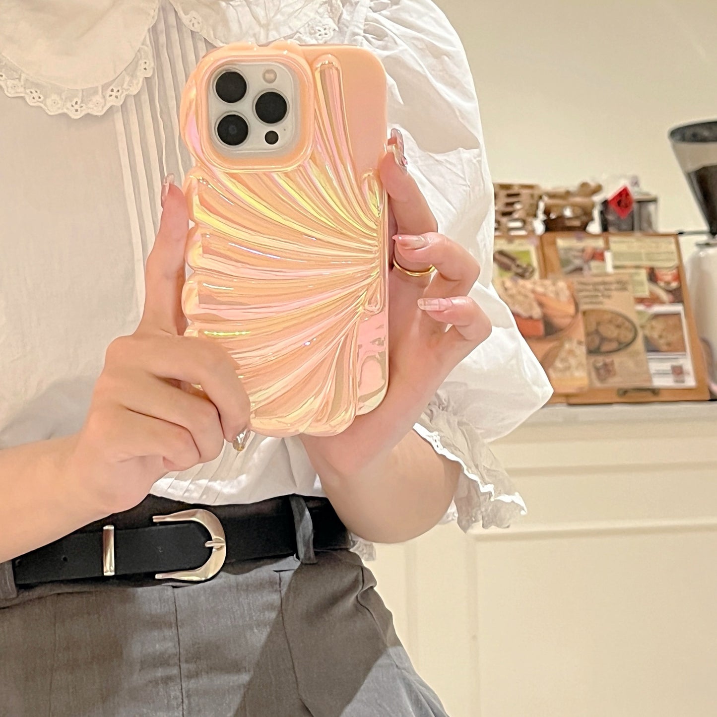 Fresh Arrivals at Buy Center: Color Plated Colorful Laser Shell Phone Case Colorful Pink