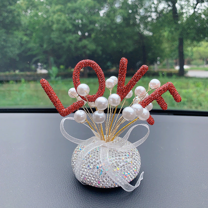 Fresh Arrivals at Buy Center: Innovative Car Decoration Vehicle Center Console Diamond Star Decoration Ornaments Red Love Pearl Starry Sky