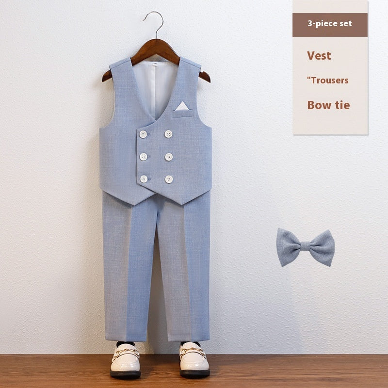 Just Arrived at Buy Center: Men's Children's Suit Vest Suit 3 Pieces Of Gray And Blue