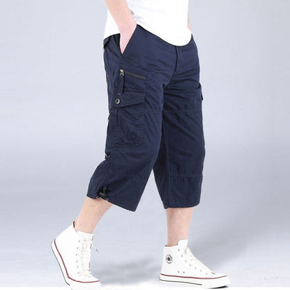 Newly Arrived at Buy Center: Men's Loose Thin Multi-pocket Outdoor Sports And Casual Shorts Navy Blue