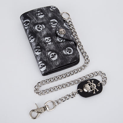 Punk Rock Wallet Skull Anti-theft Chain Clutch