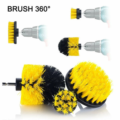 New Drill Brush Attachment Scrubber Brushes Set Kit With Adapter For Car Shower Tile