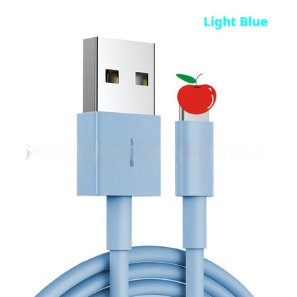 Hot New Items at Buy Center: Color Data Cable Multi-color Charging Cable TPE Material Anti-break Sky Blue