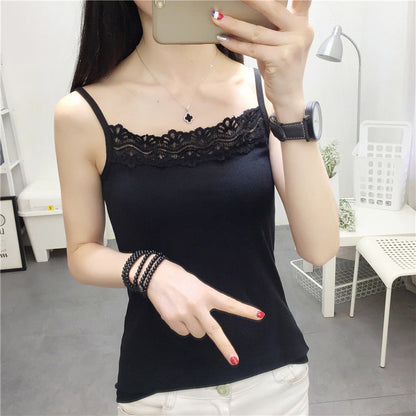 Fresh Arrivals at Buy Center: Inner Vest Autumn Lace Camisole Black