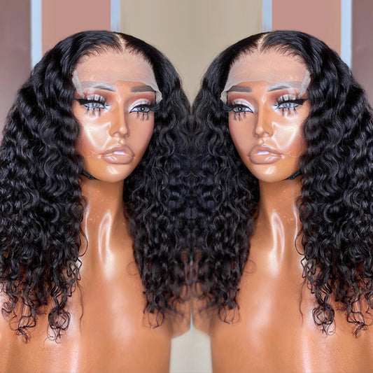 Just Arrived at Buy Center: Deep Water Wave Lace Frontal Human Hair Wigs Transparent Curly