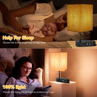 Fresh Arrivals at Buy Center: Multifunctional Bluetooth Playing Alarm Clock Fabric Table Lamp