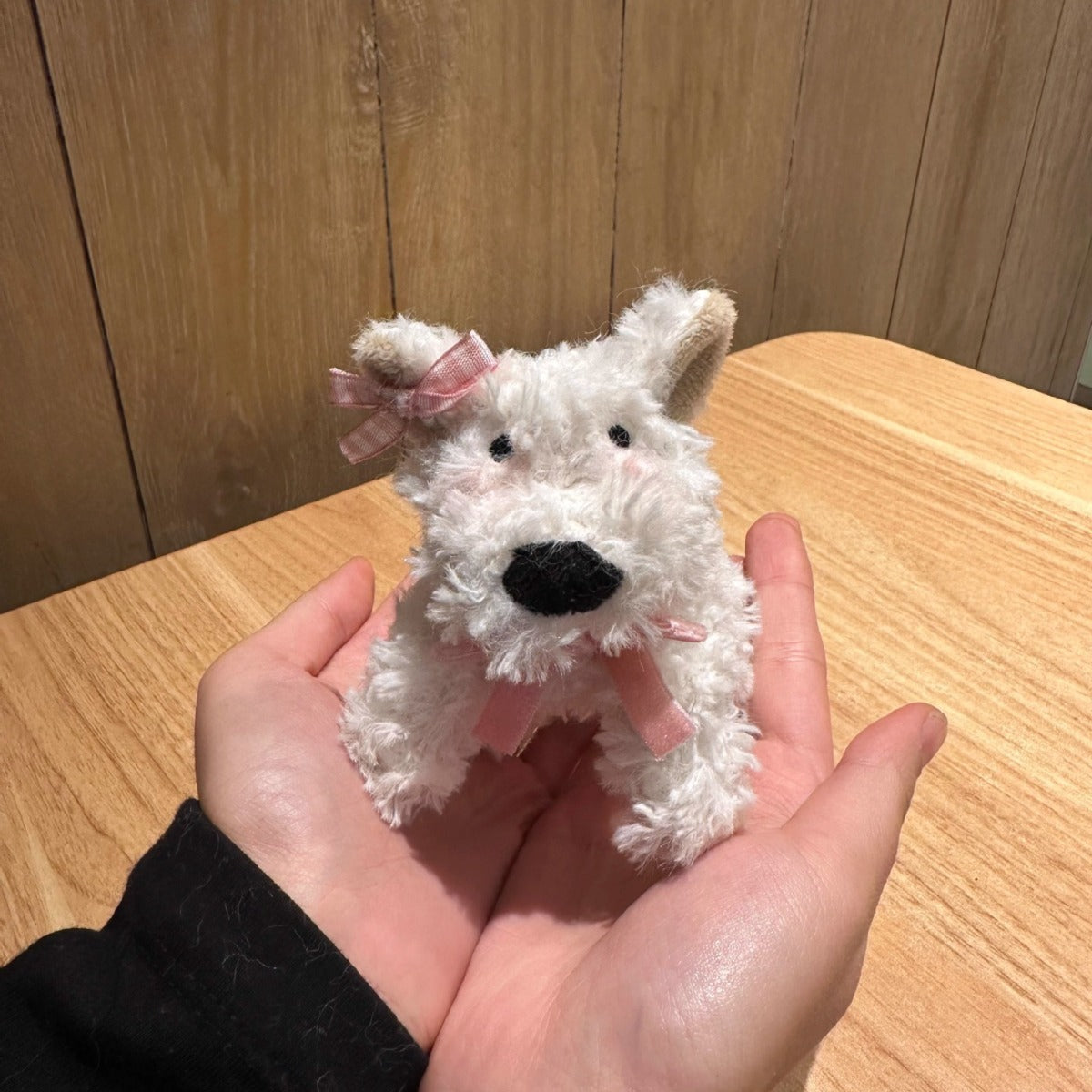 Porte-clés en peluche mignon West Highland avec pendentif en forme de chiot de dessin animé