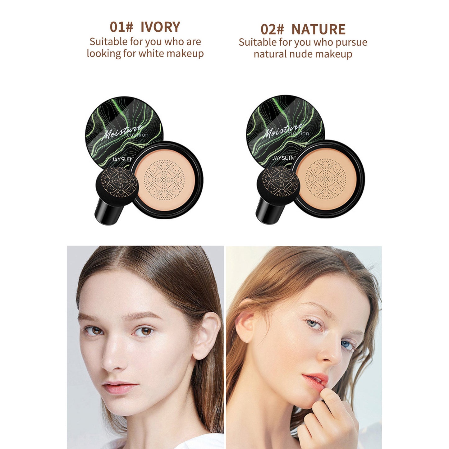 Buy Center Handpicked- Mushroom-shaped Haircut Air Cushion Moisturizing Long-lasting Foundation