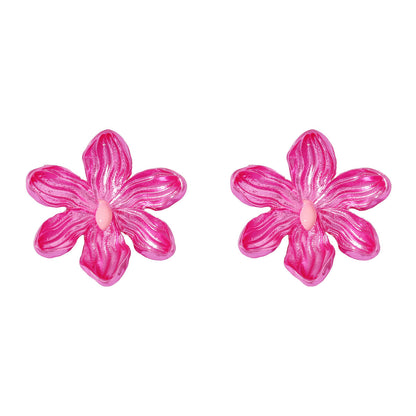 Buy Center Excellence-Oil-spot Glaze Flowers Trendy Fashion Special-interest Earrings Rose Red