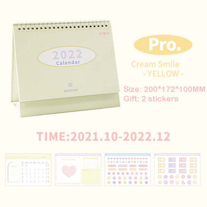 Hot New Items at Buy Center: Cream Desk Office Learning Coil Year Round Basic Desk Calendar Yellow Pro