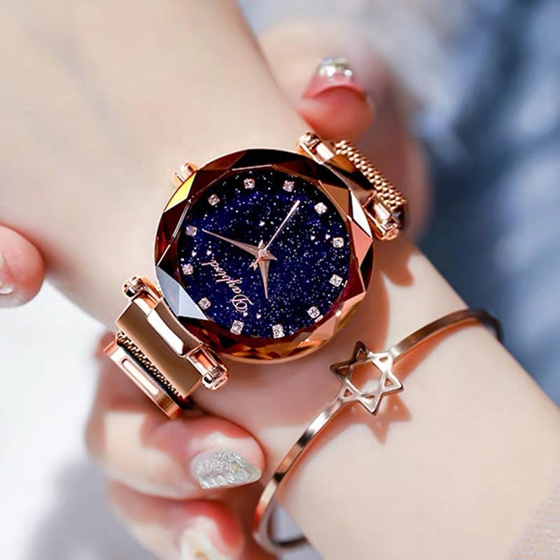 Montre à quartz magnétique étanche tendance Starry Sky Lady