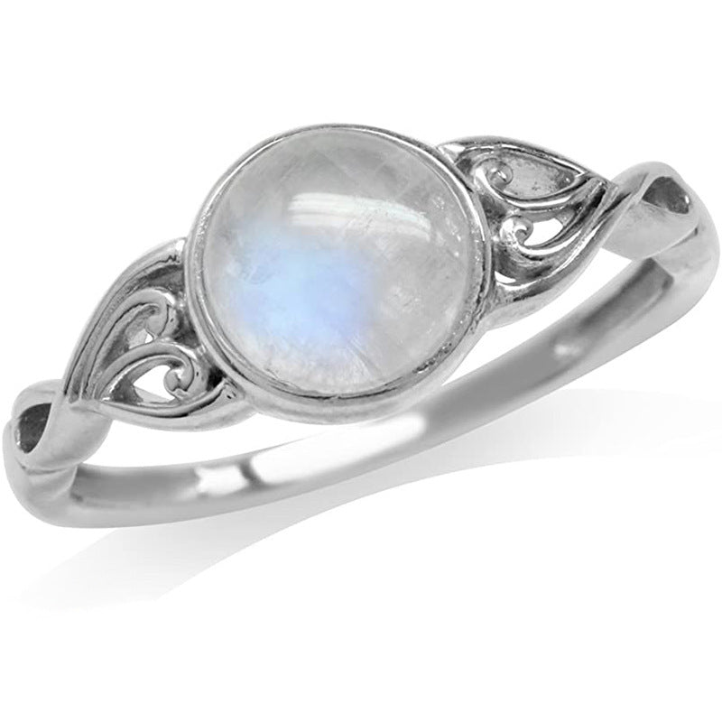 Buy Center Ultimate-Fashion Geometry Pattern Creative Moonstone Ring Silver Opal