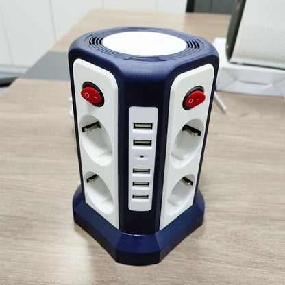 Hot New Items at Buy Center: Desktop Socket European Standard 4 USB Socket Board Dark Blue European Standard European Standard 8