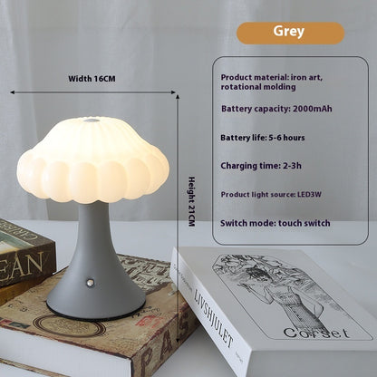 Fresh Arrivals at Buy Center: Mushroom Lamp Bar Cafe Decoration Charging Touch Small Night Lamp Gray