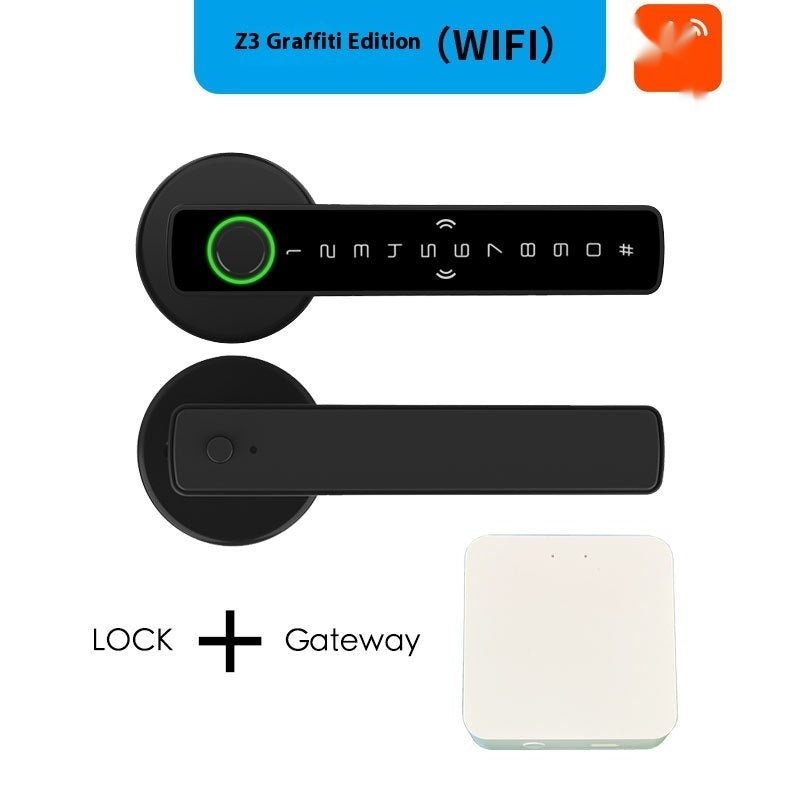 New Single Handle Indoor Wooden Door Hand Spherical Card Smart Door Lock Black With Credit Card