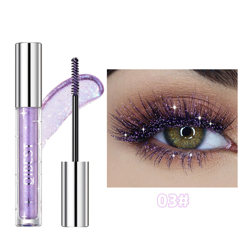 Mascara à paillettes violettes, mascara diamant, épais, brillant, recourbe-cils, extension, maquillage, imperméable, séchage rapide, paillettes, yeux, noir