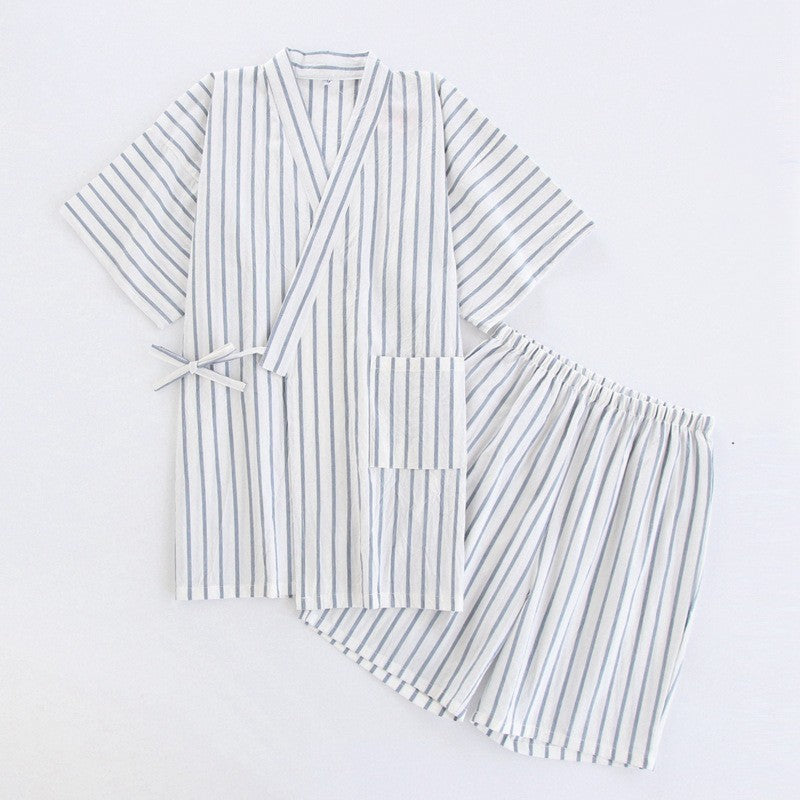 Washed Cotton Thin Striped Pajamas Buy Center