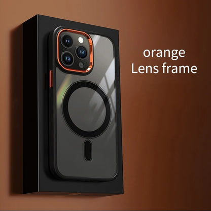 Fresh on the Scene at Buy Center: Magnetic Suction Shell Metal Lens Frame Drop-resistant Orange Frame