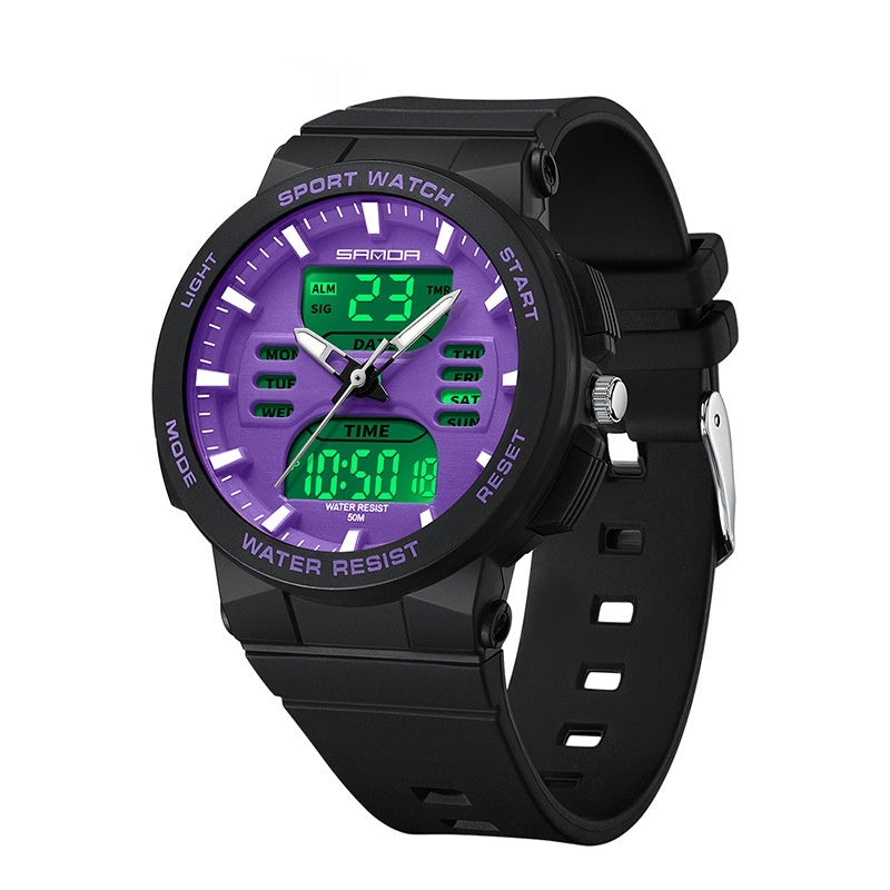 Dual Display Multifunctional Luminous Waterproof Electronic Watch