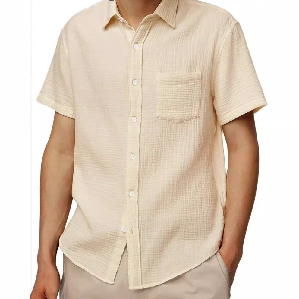 Just Arrived at Buy Center: Men's Loose Trendy Short Sleeve Lapel Shirt