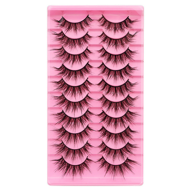 10 Pairs Of False Eyelashes With Natural And Thick Curl