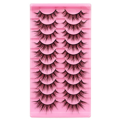 10 Pairs Of False Eyelashes With Natural And Thick Curl