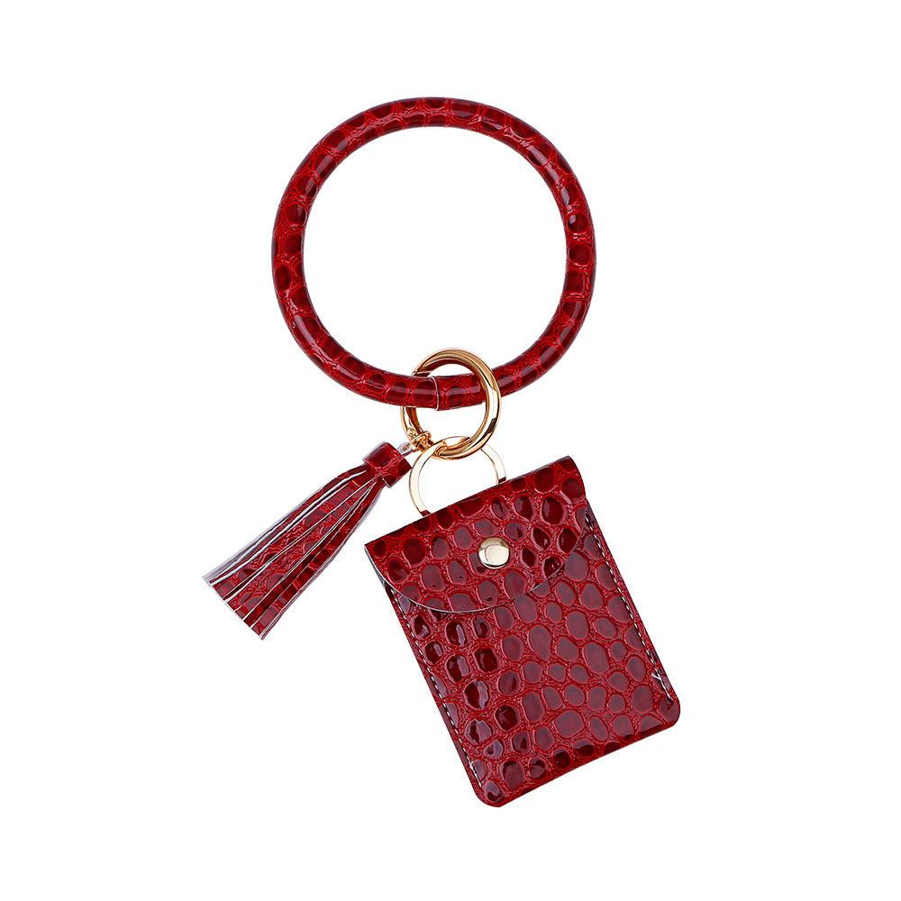 Buy Center Deal-European And American PU Wrist Keychain Pendant K68169 Red