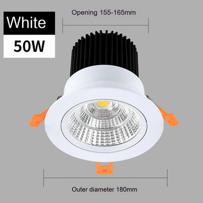 Just Arrived at Buy Center: Led Anti-glare Spotlight Embedded Variable Light With Three Colors Ceiling Lamp White 50W Hole 155 To165mm