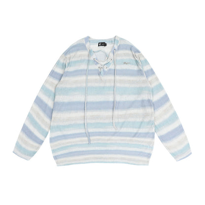 Fresh Arrivals at Buy Center: Striped Knitted Bottoming Shirt For Men And Women Blue