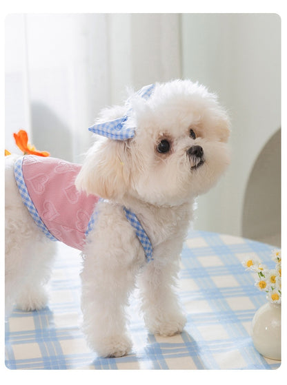 Hot New Items at Buy Center: Heart Relief Texture Bow Suspenders Vest Small Dog