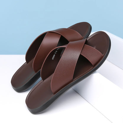 Men's Leather Summer Casual Slippers | Toys, Kids & Babies2 | Buy Center