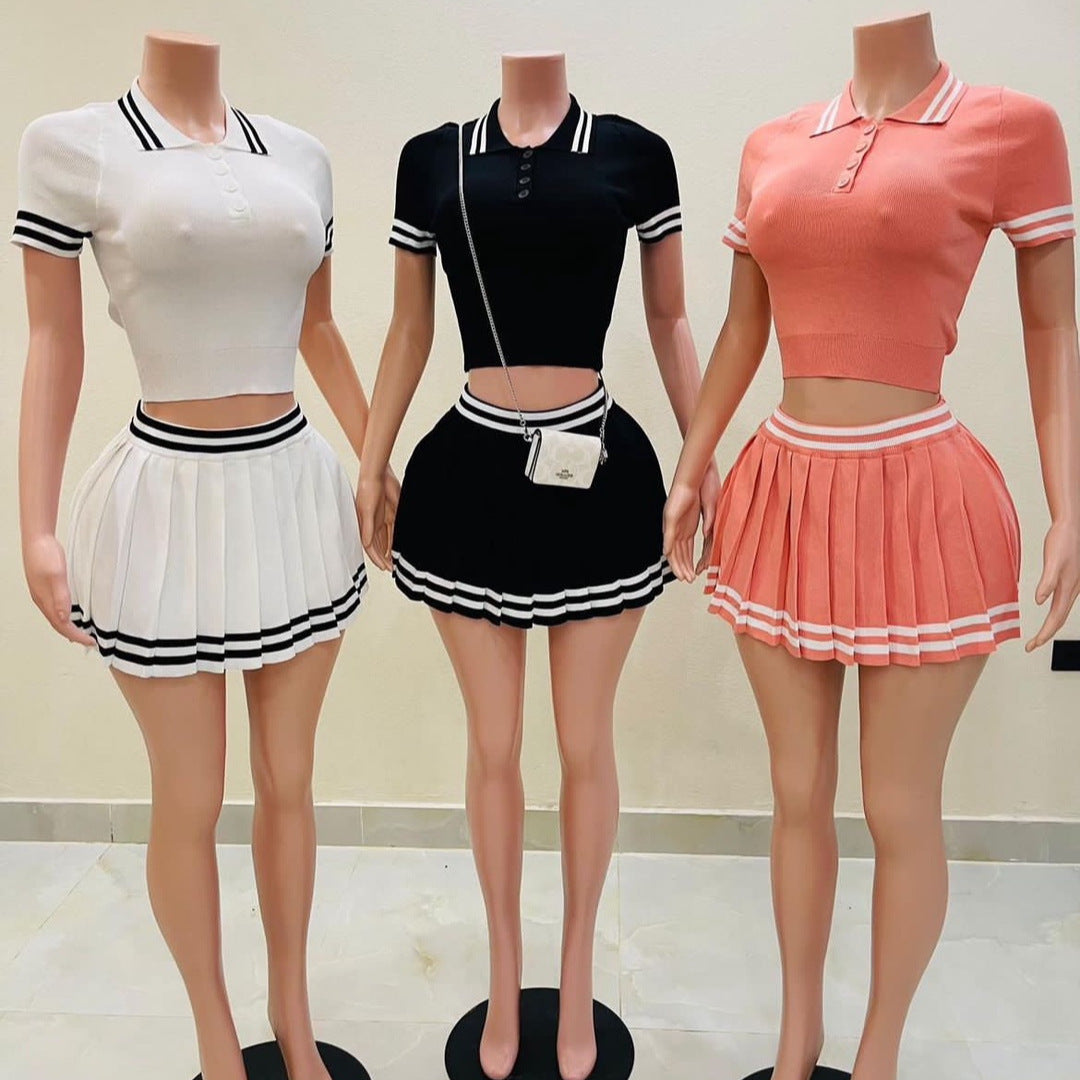 Newly Released at Buy Center: Casual Set Trendy Tops Pleated Skirt Two-piece Set