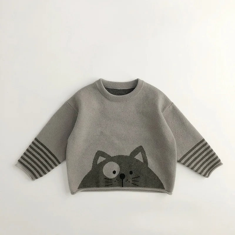 Fresh Arrivals at Buy Center: Kids' Sweater Baby Boy And Girl Pullover Base Knitwear Cat