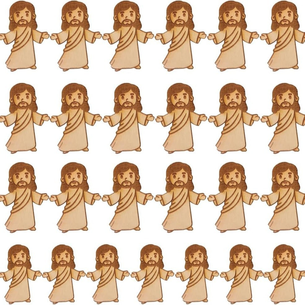 Just Arrived at Buy Center: Mini Wooden Jesus Villain Diy Wooden Villain 25 Pack