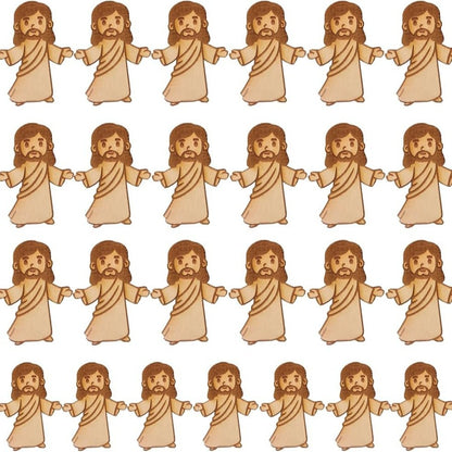 Just Arrived at Buy Center: Mini Wooden Jesus Villain Diy Wooden Villain 25 Pack