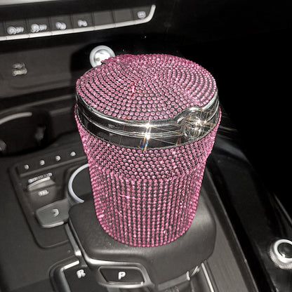 Hot New Arrivals at Buy Center: Creative Covered Diamond Inlaid Car Ashtray Pink Diamond Style