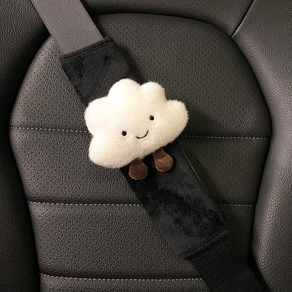 Hot New Items at Buy Center: Creative Cartoon Cloud Panda Universal Automobile Seat Belt Shoulder Protector White Clouds Standard